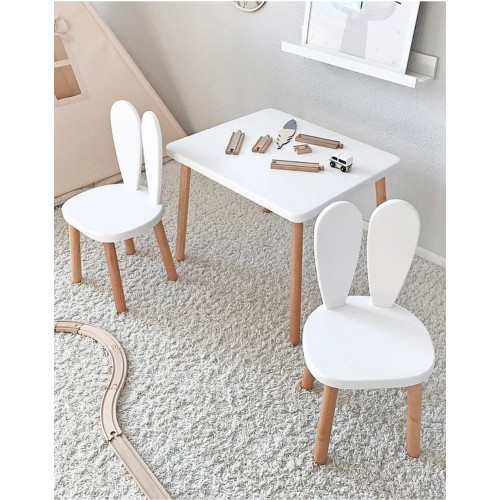 Bee Smart MS-11 Beyaz Naturel Masa Sandalye Seti (1 Masa 2 Sandalye)